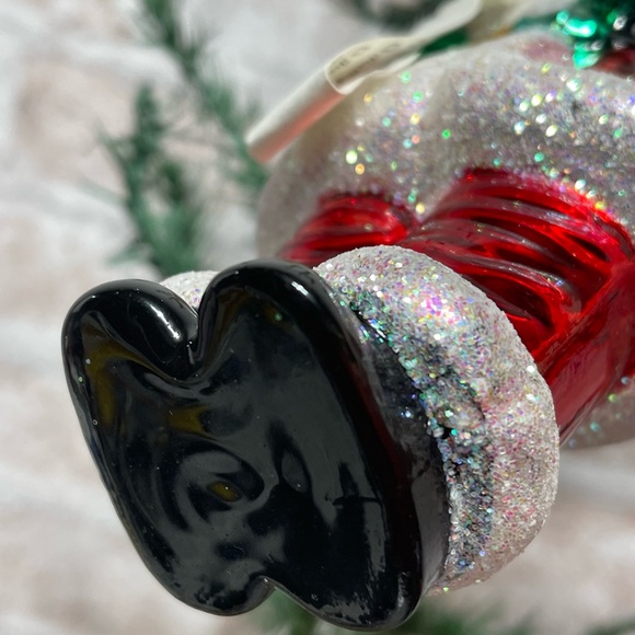 Santa Glitter Ornament with THE LIST Glitter Blown Glass Ornament Vibrant Fun. - Picture 8 of 8